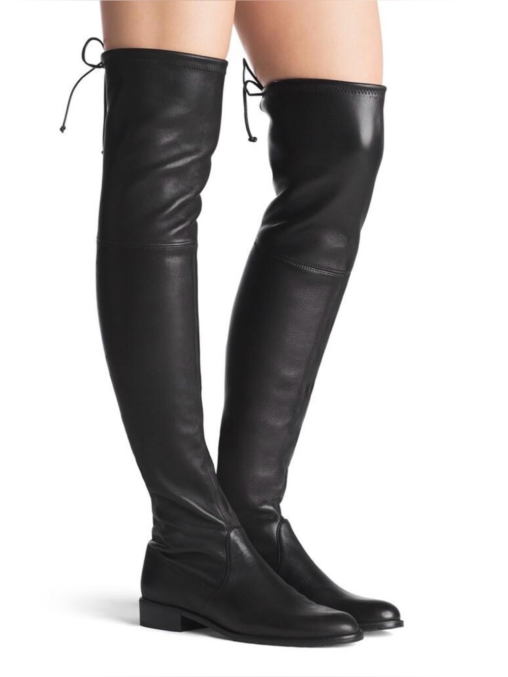 Stuart Weitzman Lowland Black Leather Over the Knee OTK Boots Size 5